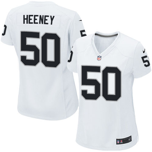 Women's Game Ben Heeney Nike Jersey White Road - #50 NFL Oakland Raiders